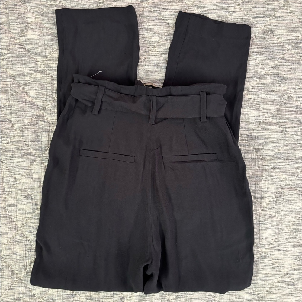 Joie Ianna Pleated Ankle Straight Leg Belted Women Pants In Caviar Sz 2 NWT - - Picture 9 of 15